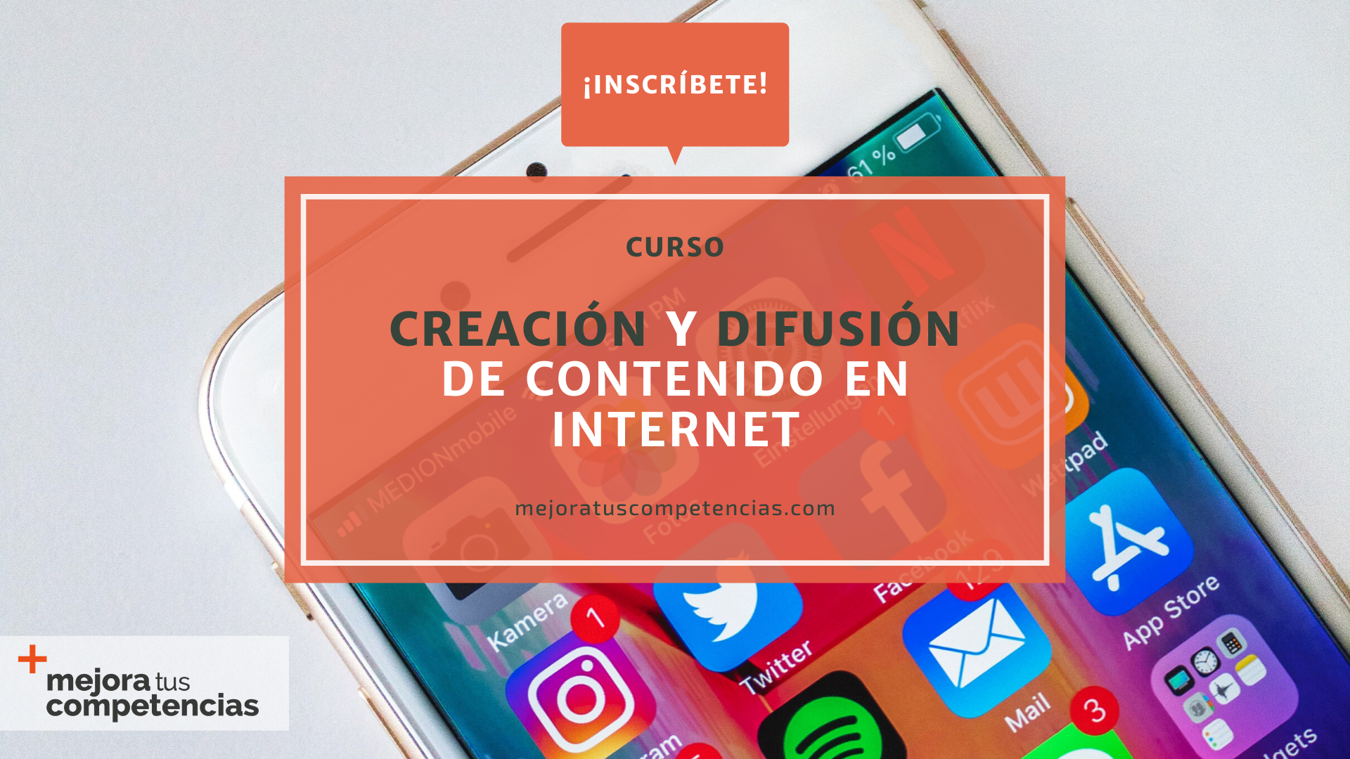 Banner del curso de creación y difusión de contenido en Internet