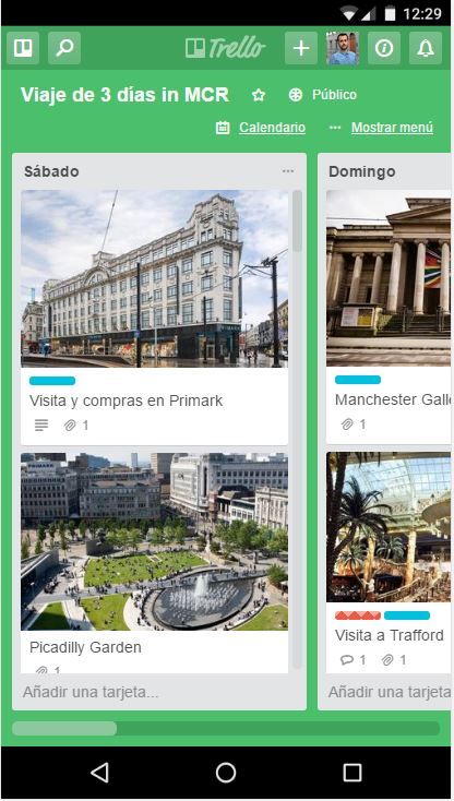 Ejemplo de viaje con Trello