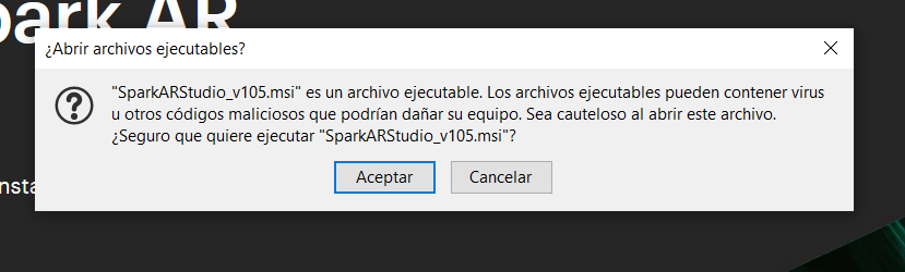 2-ejecutar instalador de spark ar en windows