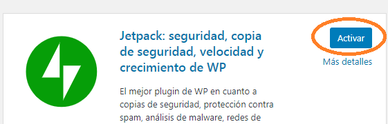 Activar plugin Jetpack