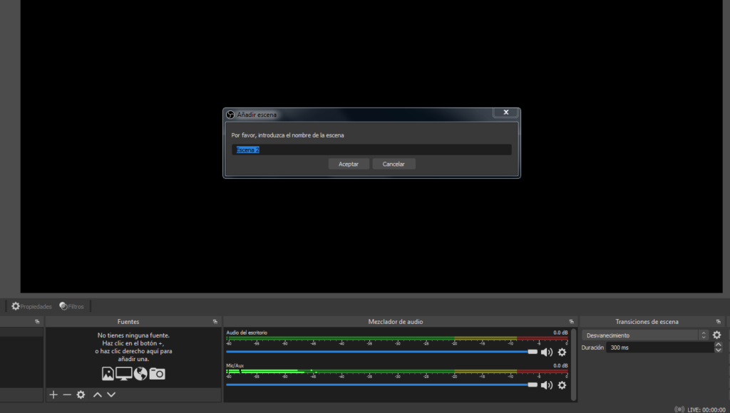 Cómo poner nombre a una escena en OBS Cómo poner nombre a una escena en OBS