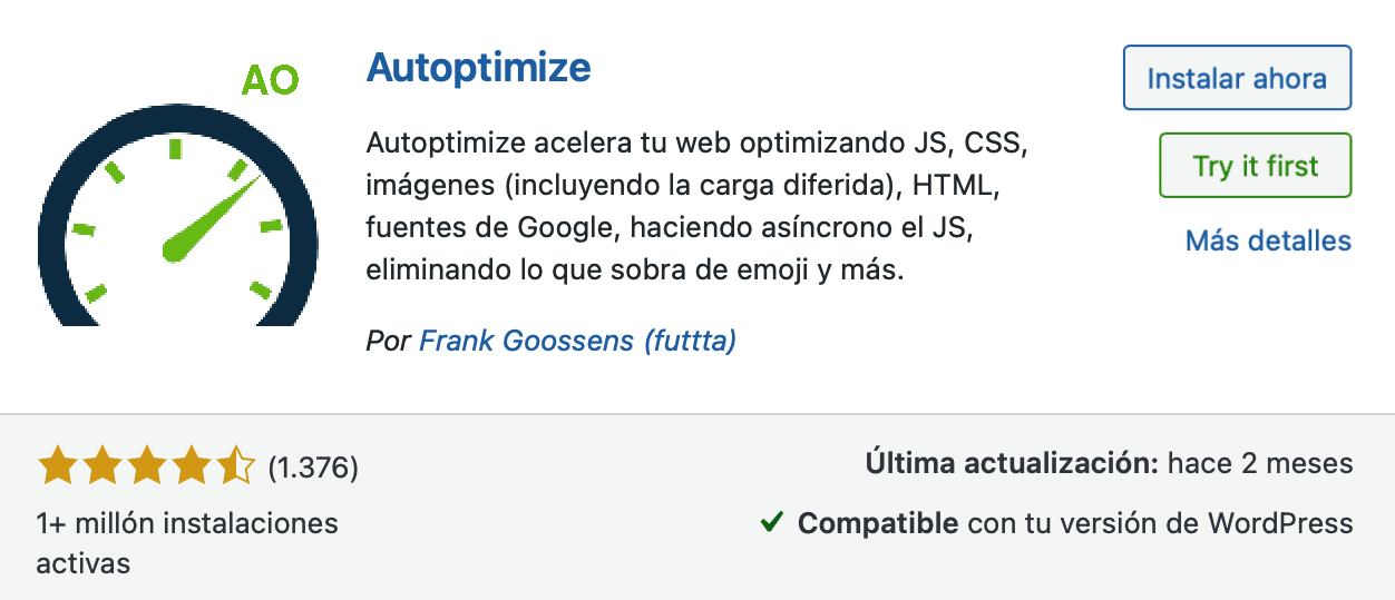 Plugin Autoptimize