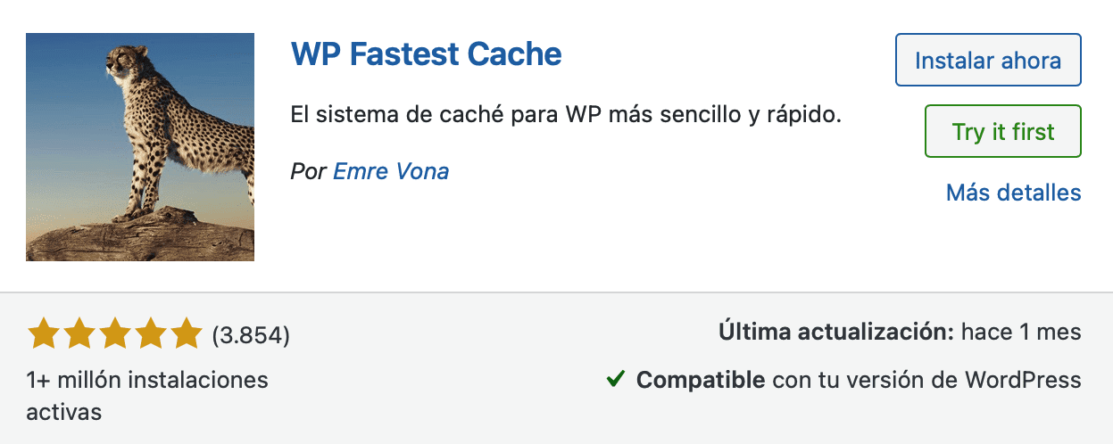 Plugin WP Fastest Cache